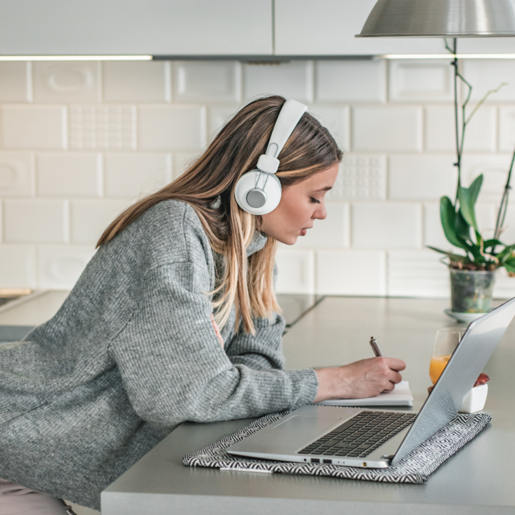 Woman using laptop