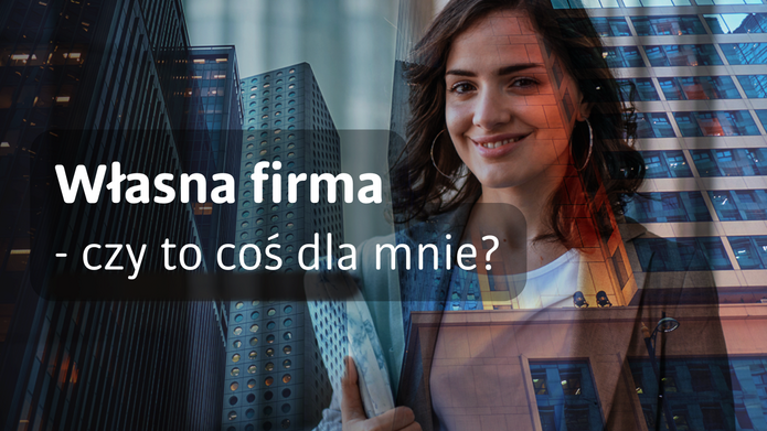 uśmiechająca się kobieta na tle nowoczesnych biurowców